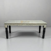 Bone Inlay Mehrab Dining Table Black